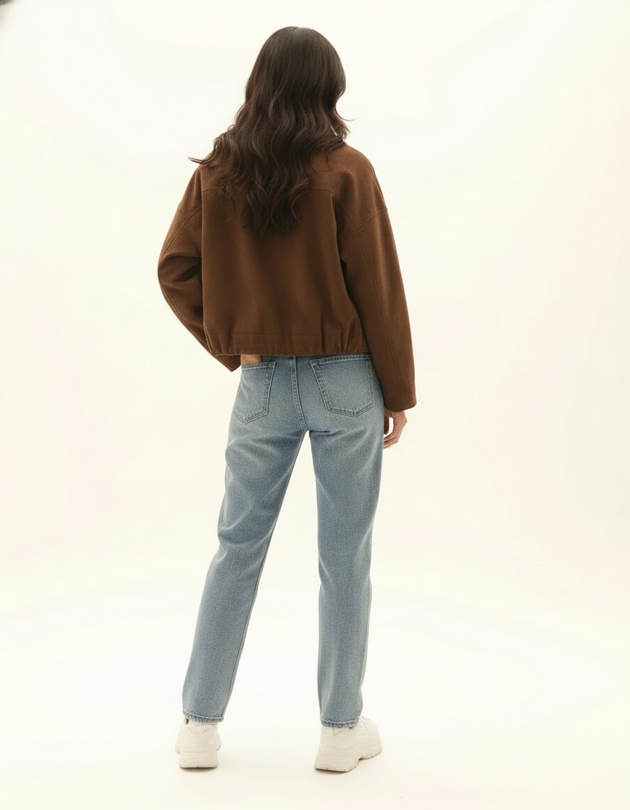 Brown comfortable jacket for women