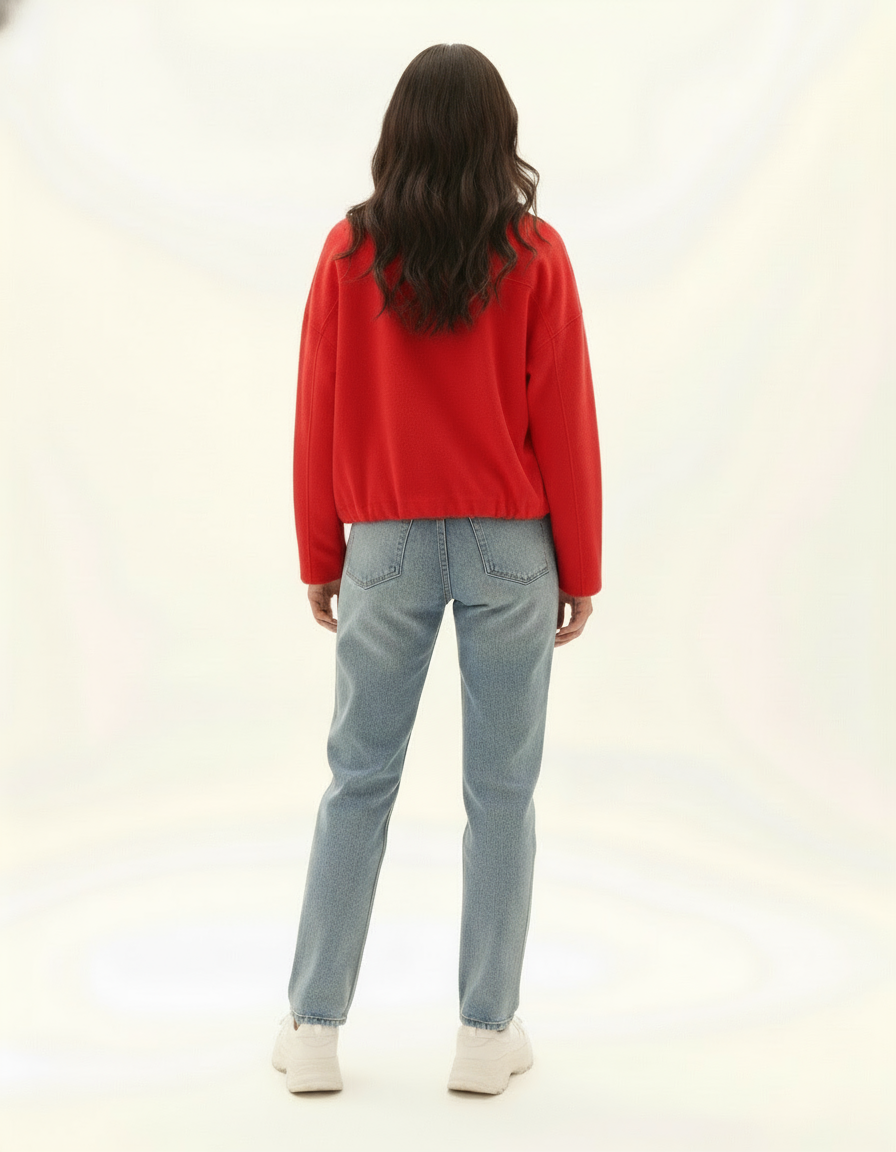 Red comfortable jacket for women
