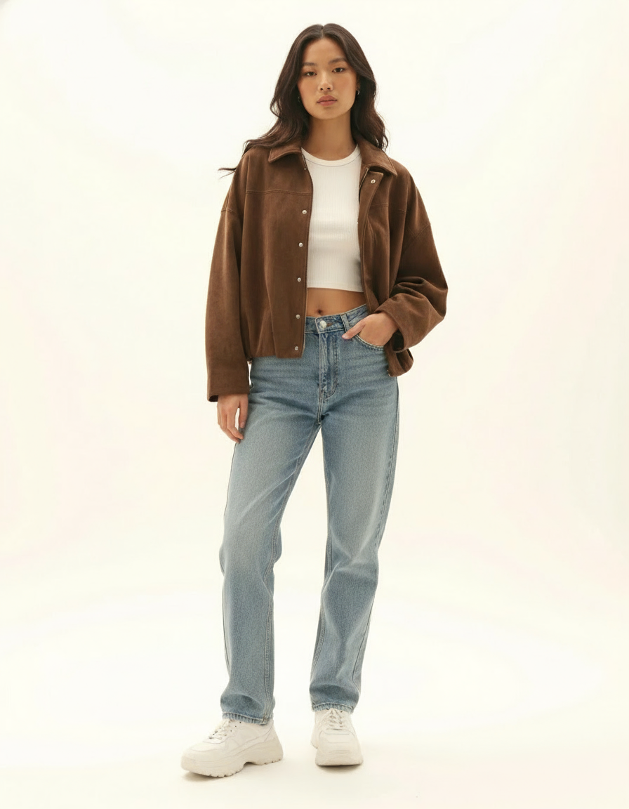 Brown comfortable jacket for women