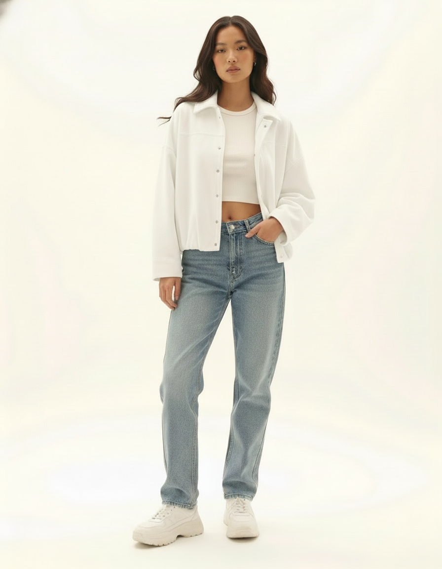 White comfortable jacket for women